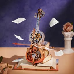 Robotime Rokr 3D Wooden Puzzle Symphony of Gorgeous Dreams Mechanical Music Box Pre-colored Design Gift for Family Kids BuildToy