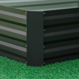 Galvanized Steel Raised Garden Bed Outdoor Planter Box with Open Bottom, Grey