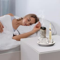 4 In 1 Ceramic Incense Burner Holder Santo Holder Multifunction Candle Santo Burner for Burning Ceramic Ash Catcher Tray