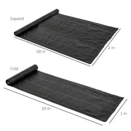 2X50M Heavy-Duty Weed Barrier Landscape Fabric Durable Weed Block Gardening Mat