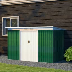 Garden Storage Shed Store Metal Roof Building, Dark Green
