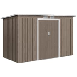 Garden Storage Shed Store Metal Roof Building, Dark Green
