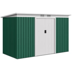 Garden Storage Shed Store Metal Roof Building, Dark Green