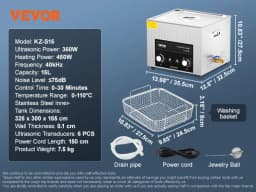 SucceBuy 2/3/6/10/15/30L Ultrasonic Cleaner with Heater Timer for Lab Tools Metal Parts Carburetor Brass Auto Parts Engine Parts