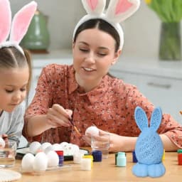 Lighted Rabbit Decor Bunny Figure Easter Statue with Light Creative Animal Figures with Ears Big Feet and Tail Spring Holiday