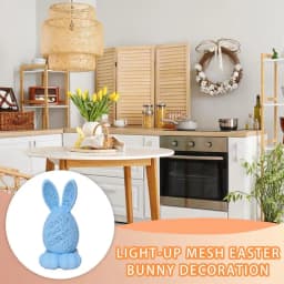 Lighted Rabbit Decor Bunny Figure Easter Statue with Light Creative Animal Figures with Ears Big Feet and Tail Spring Holiday