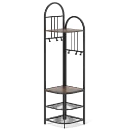 GOFLAME 4-Tier Coat Rack 180cm Tall Entryway Shoes Shelf Organizer-Brown