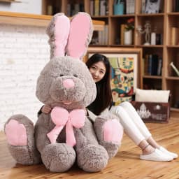 【Lifeideas】Kawaii Rabbit Plush Toy Giant Lovely Cartoon Big Ear Bunny Soft Stuffed Animal Pillow Kids Birthday Gifts