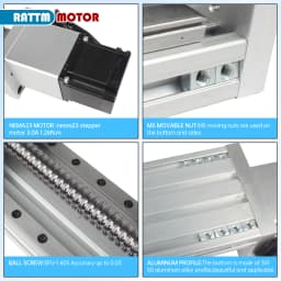 ZBX80 Cross Slide Travel 100mm --600mm CNC X Y Z Axis Linear Stage Motion Actuator Nema23 Stepping Motor