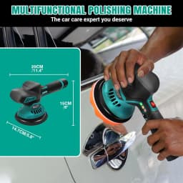 BRIEFNESS Car Polisher Set Battery Waxer Car Buffer Electric Polisher 2800-5500 RPM 6 Variable Speeds Car Detailing Car Cleaning