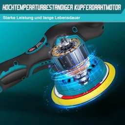 BRIEFNESS Car Polisher Set Battery Waxer Car Buffer Electric Polisher 2800-5500 RPM 6 Variable Speeds Car Detailing Car Cleaning