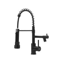 Modern Kitchen Faucet 304 Stainless Steel with Pull-Down Sprayer & Pot Filler, Chrome+Black/Gold Single Hole Installation