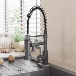 Modern Kitchen Faucet 304 Stainless Steel with Pull-Down Sprayer & Pot Filler, Chrome+Black/Gold Single Hole Installation