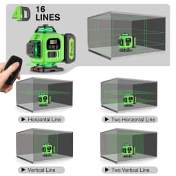 HGLINE 16 Lines Laser Level APP Remote Control Horizontal Vertical Levels Machine Power Display Laser Leveling With 100cm Tripod