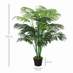 Outsunny 125cm/4FT Artificial Palm Plant, Decorative Tree with Pot