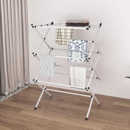 Voltsify Foldable Clothes Drying Rack Clothes Airer with Non-slip Feet, 63cm W X 39cm D X 98cm H