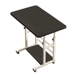 Voltsify Mobile Over Height Adjustable Mobile Table Overbed Desk with Shelves Wheels Laptop Tray Stand