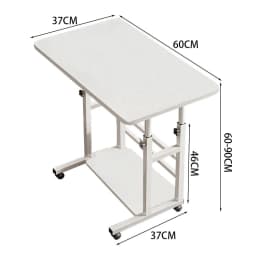 Voltsify Mobile Over Height Adjustable Mobile Table Overbed Desk with Shelves Wheels Laptop Tray Stand