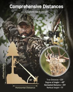 REDTIGER H002 Range Finder for Hunting, 1600 Yards Laser Rangefinder, 7X Magnification, Accurate on Angle&Speed Measure
