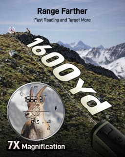 REDTIGER H002 Range Finder for Hunting, 1600 Yards Laser Rangefinder, 7X Magnification, Accurate on Angle&Speed Measure