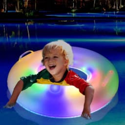 Swimming Ring Inflatable Pool Swim Raft Light Up Swimming Ring Kids Water Toys For Girls Boys Beach Party Summer Supplies