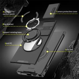 Slide Camera Protection Magnetic Stand Phone Case for Samsung S25 S24 S23 Plus S21 S22 Ultra S20 FE A54 A15 A14 A05 A05S Cover