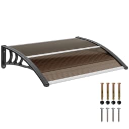 Outsunny Outdoor Window Door Canopy with Awning Porch UV Water Cover Brown