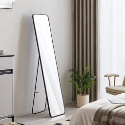 Arched metal length floor mirror bedroom living room Dressing Cream Girls Mirror Modern Simple Full Body Frame Mirror