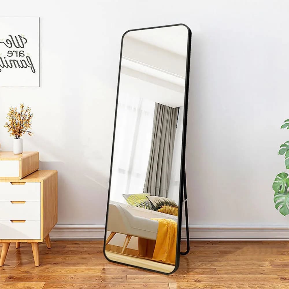 Arched metal length floor mirror bedroom living room Dressing Cream Girls Mirror Modern Simple Full Body Frame Mirror