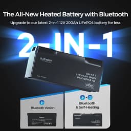Renogy 12V 200Ah Pro Smart Lithium Iron Phosphate Battery W/Bluetooth & Self-Heating Function