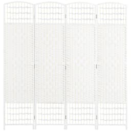HOMCOM 4 Panel Folding Room Divider, 170cm Freestanding Privacy Screen, White