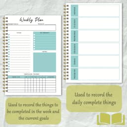 2pcs exquisite weekly plan and meeting book, weekly plan with meeting minutes, enhance self-discipline and execution