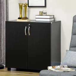Vinsetto 2-Tier Locking Filing Cabinet Office Storage Cabinet, Black