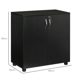 Vinsetto 2-Tier Locking Filing Cabinet Office Storage Cabinet, Black