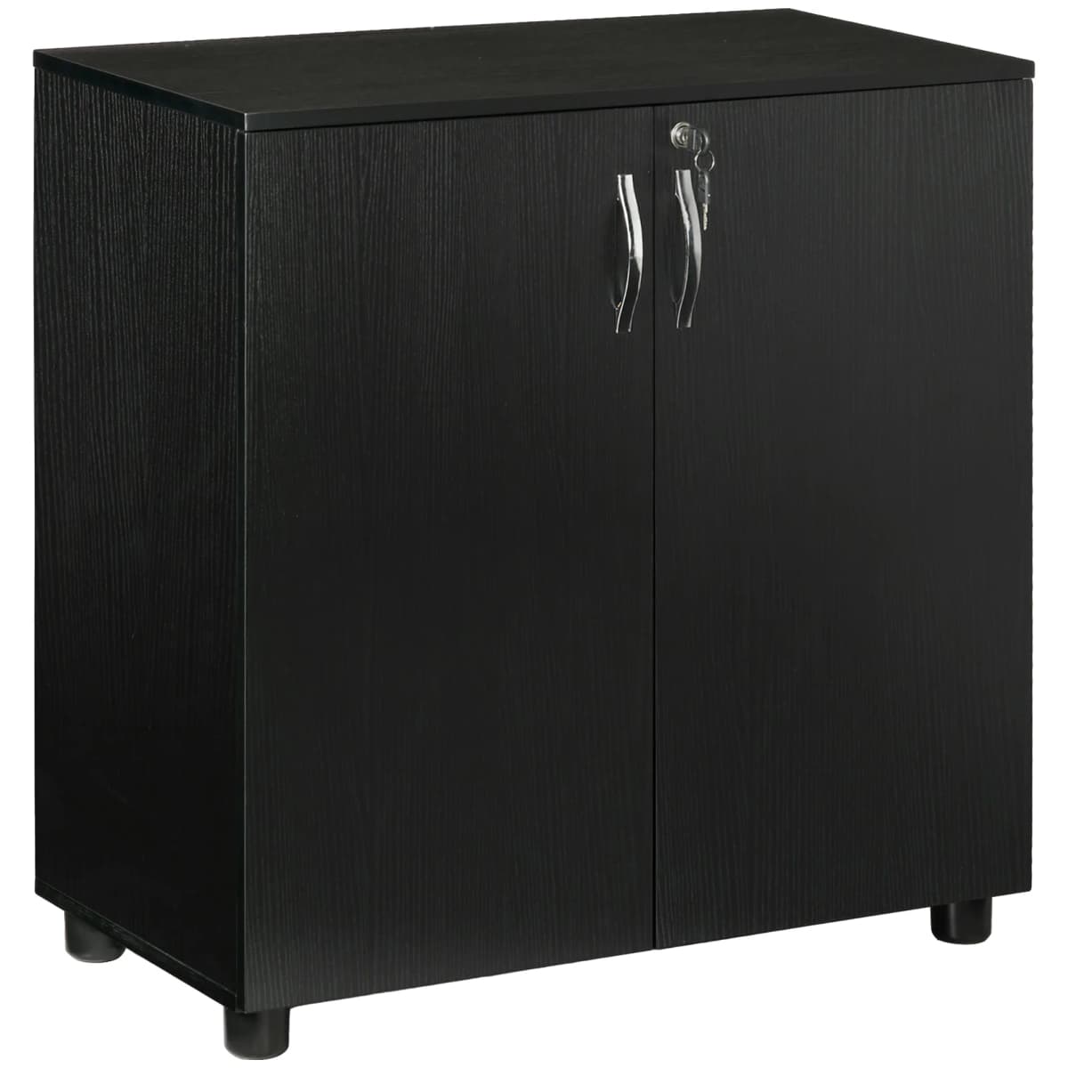 Vinsetto 2-Tier Locking Filing Cabinet Office Storage Cabinet, Black