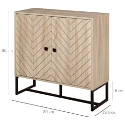 HOMCOM Embossed Arrow Storage Cabinet w/ Adjustable Shelf Metal Frame Handles