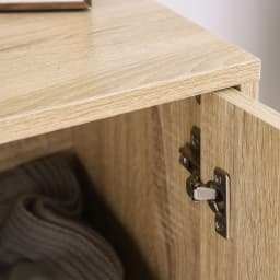 HOMCOM Embossed Arrow Storage Cabinet w/ Adjustable Shelf Metal Frame Handles