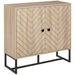 HOMCOM Embossed Arrow Storage Cabinet w/ Adjustable Shelf Metal Frame Handles