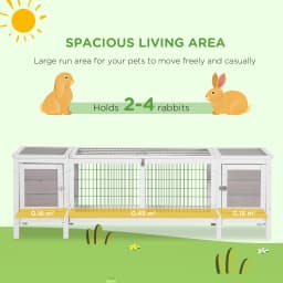 PawHut Rabbit Hutch Separable Guinea Pig Cage Bunny Run w/ Slide Out Tray - Grey