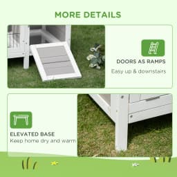 PawHut Rabbit Hutch Separable Guinea Pig Cage Bunny Run w/ Slide Out Tray - Grey