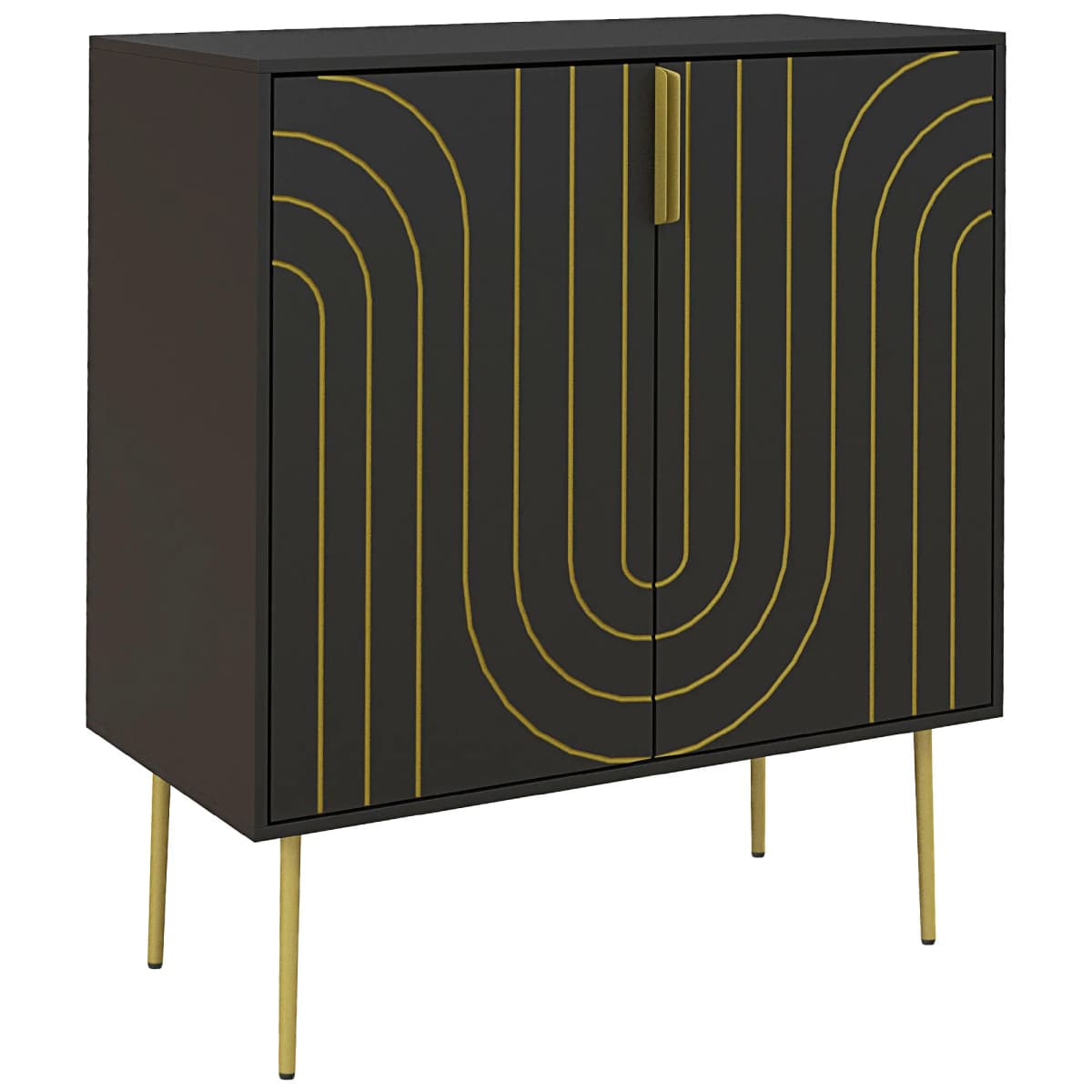 HOMCOM Freestanding Storage Cabinet with Adjustable Shelf for Living Room