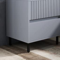 HOMCOM Bedside Table with 2 Drawers and Steel Legs for Bedroom, Grey