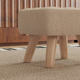 HOMCOM Modern Footstool, Fabric Foot Rest with Rubber Wood Legs