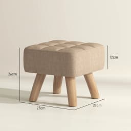 HOMCOM Modern Footstool, Fabric Foot Rest with Rubber Wood Legs
