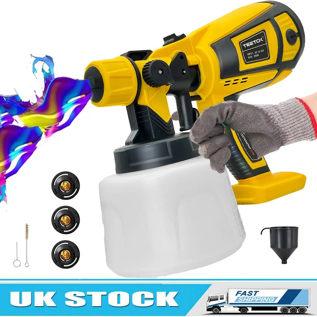 Electric Spray Gun HVLP Cordless Paint Sprayer Compatible with DeWalt 18V with XR Battery XR Slide Li-ion DCB184 DCB182 DCB183 (