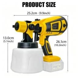 Electric Spray Gun HVLP Cordless Paint Sprayer Compatible with DeWalt 18V with XR Battery XR Slide Li-ion DCB184 DCB182 DCB183 (