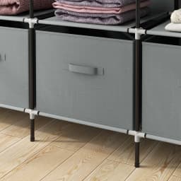 HOMCOM Fabric Wardrobe w/ 12 Shelves 2 Hanging Rails Foldable Closets