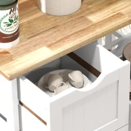 HOMCOM Rolling Kitchen Island Cart, Bar Serving Cart, Compact Trolley White