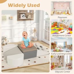 DORTALA 6 Piece Foam Climbing Toys Toddlers Climbing Toys w/EPE Foam-White