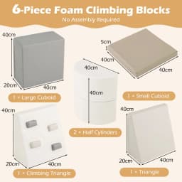DORTALA 6 Piece Foam Climbing Toys Toddlers Climbing Toys w/EPE Foam-White